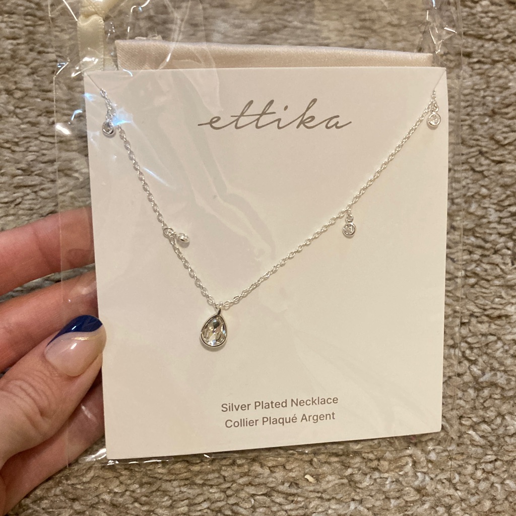 Ettika Silver Necklace With Crystal Accents 18$